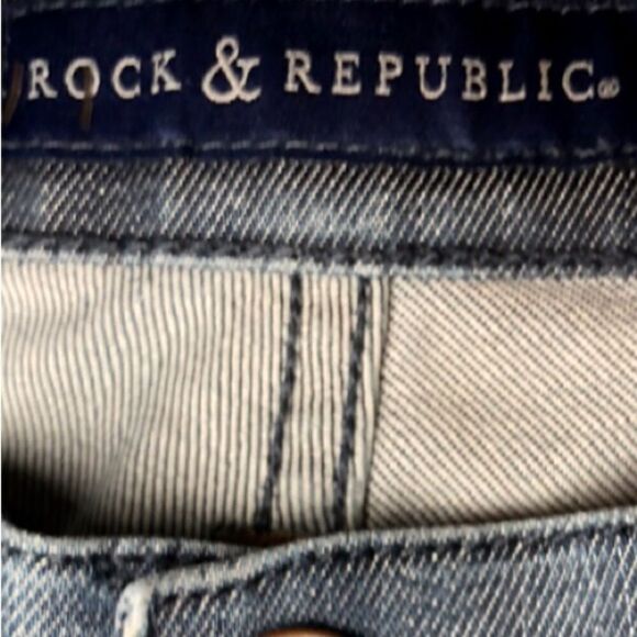 Rock & Republic Berlin Mid Rise Skinny Jeans in Distressed Blue Wash Women’s 6 - Picture 9 of 12
